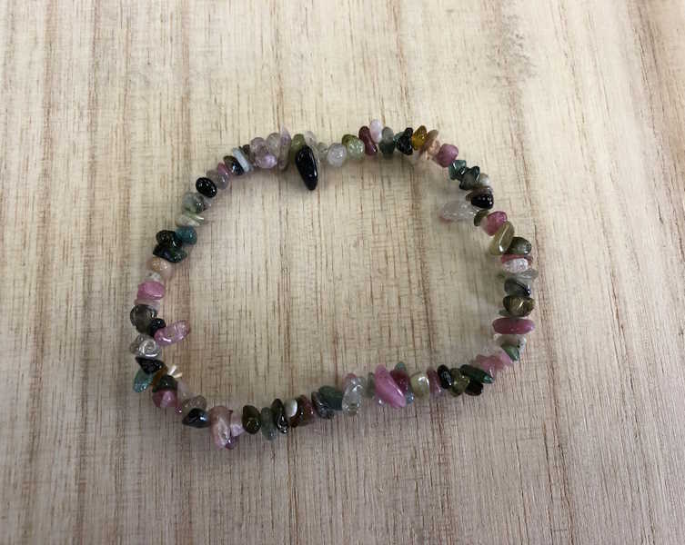 Pulsera chip Turmalina Sandia
